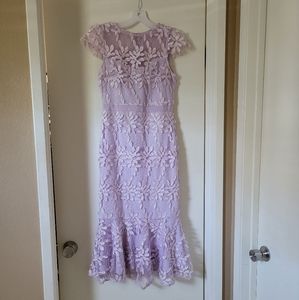 Lulus Lace Midi Lavender Dress